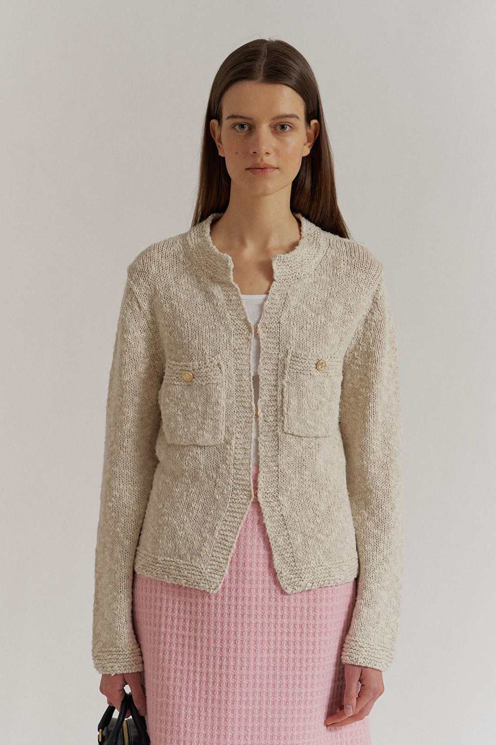 Mignon Knit Jacket in Aura White