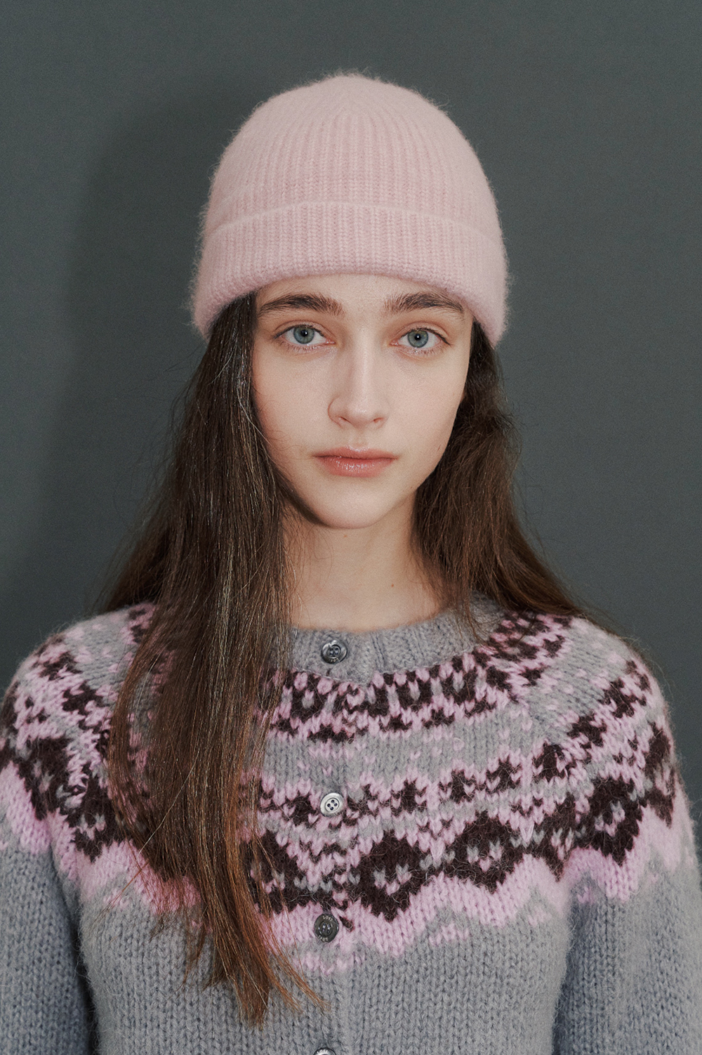 Fox Hairy Beanie in Icy Pink