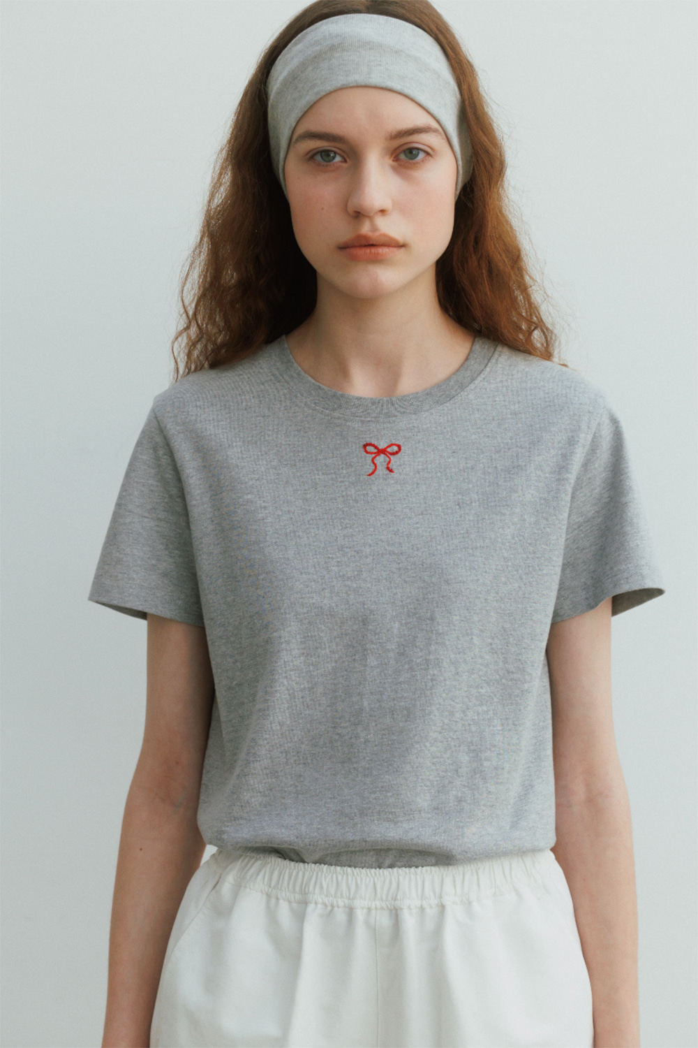 [REORDER] Embroidery Beads Tee in Grey