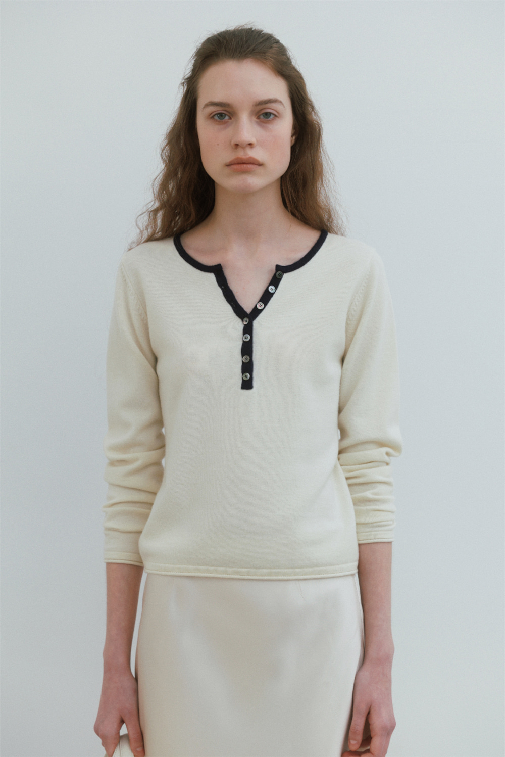 [REORDER] Angie Buttoned Knit in Cream